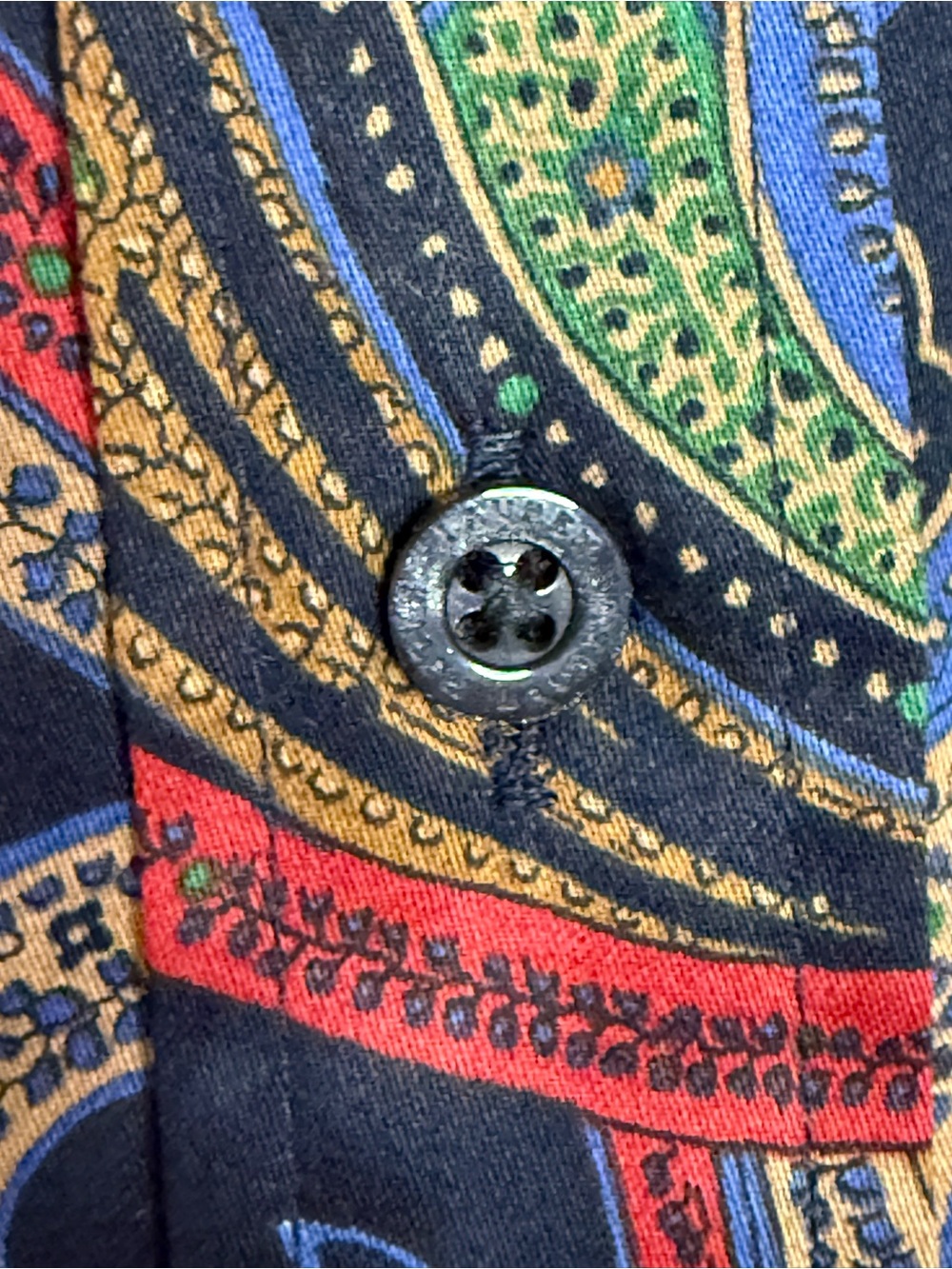 Lauren Ralph Lauren NWT Navy Paisley Cotton Button Down Shirt - 2X - Picture 5 of 11